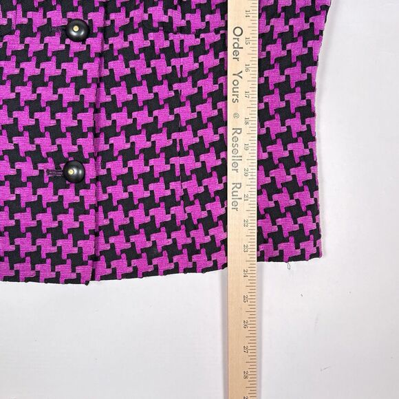 Vintage Mondi City Blazer Jacket Womens Size EUR 44 Wool Blend Houndstooth 90s - Picture 9 of 9